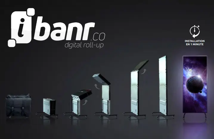 iBanr : le premier roll-up digital HD pliable made in France |