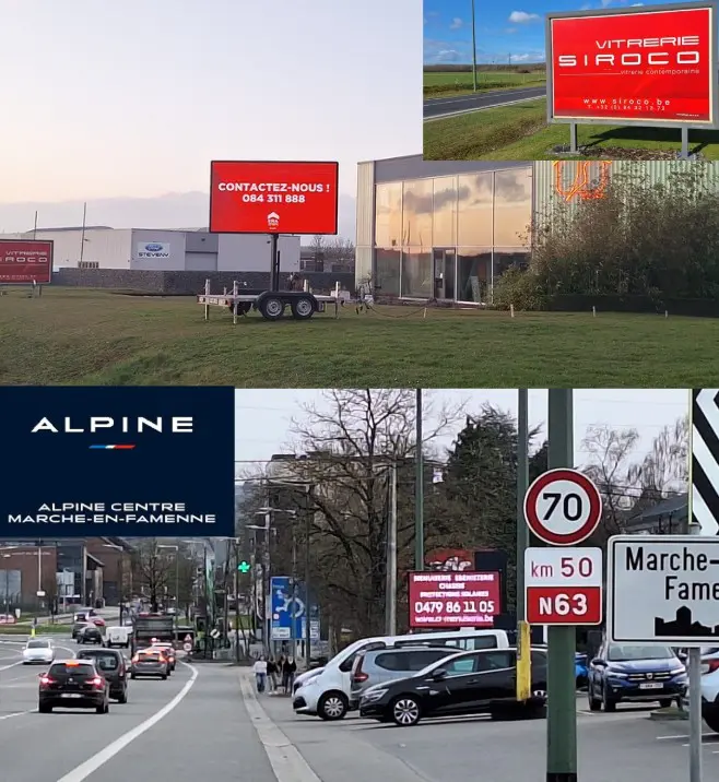 Écran LED géant de 3 m × 1,60 m à 6000 nits installé à Marche‑en‑Famenne pendant la haute saison d’événements au Wex